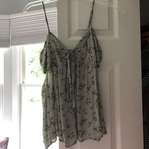 Green floral American Eagle tank top